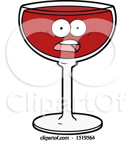 Cartoon Glass of Wine by lineartestpilot