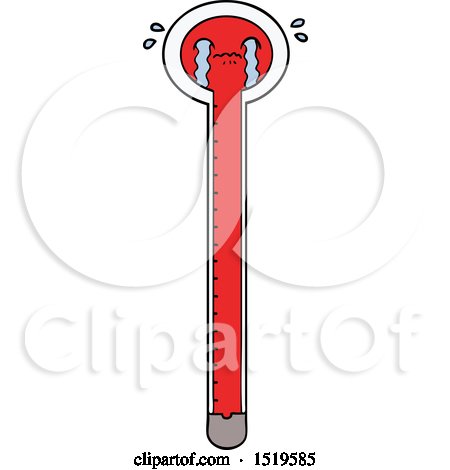 Cartoon Thermometer Crying by lineartestpilot