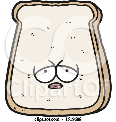 Cartoon Tired Old Slice of Bread by lineartestpilot