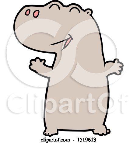 Cartoon Hippopotamus by lineartestpilot