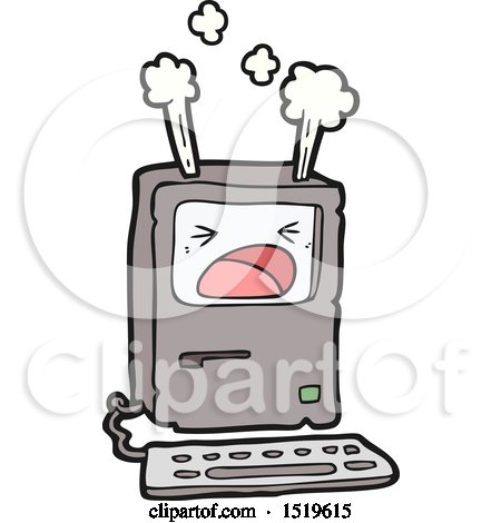 Cartoon Overheating Computer by lineartestpilot