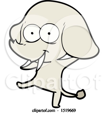 Happy Cartoon Elephant by lineartestpilot