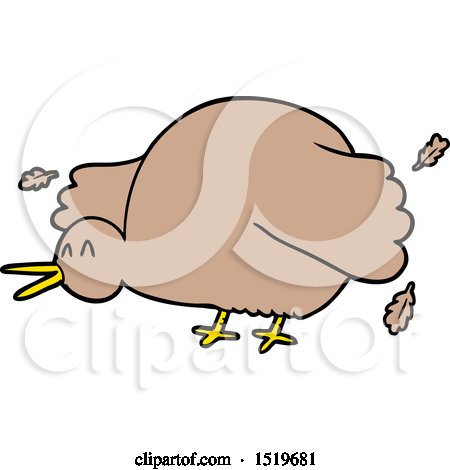 Cartoon Kiwi Bird Flapping Wings by lineartestpilot