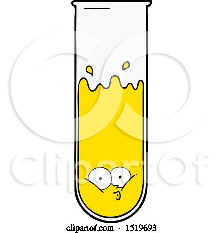 Cartoon Surprised Test Tube by lineartestpilot