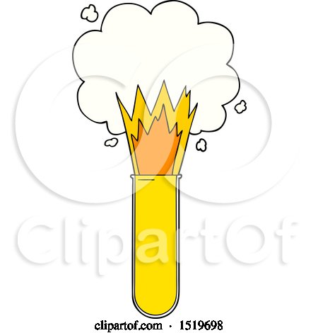 Cartoon Exploding Chemicals in Test Tube by lineartestpilot