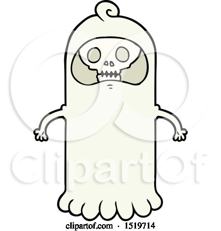 Cartoon Spooky Skull Ghost by lineartestpilot