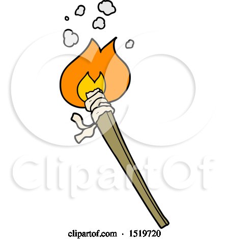 Cartoon Burning Torch by lineartestpilot