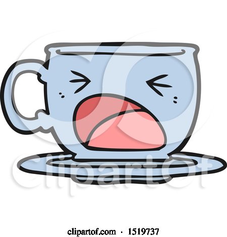 Cartoon Shouting Tea Cup by lineartestpilot
