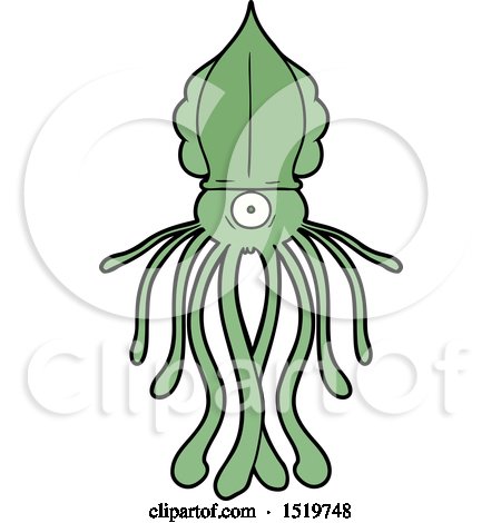 Cartoon Squid by lineartestpilot