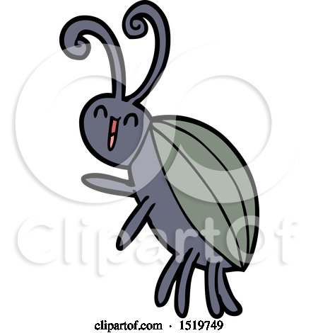 Cartoon Happy Beetle by lineartestpilot