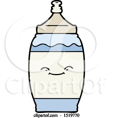 Cartoon Happy Water Bottle by lineartestpilot