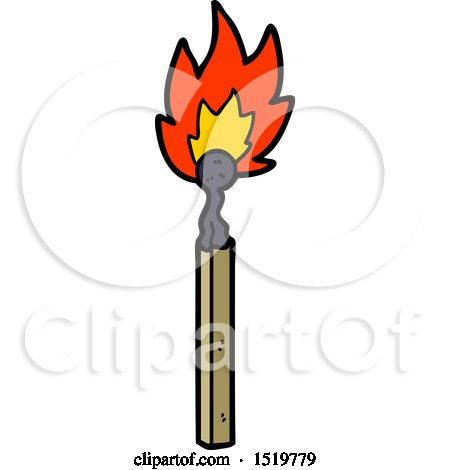 Cartoon Burning Match by lineartestpilot