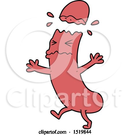Funny Cartoon Sausage Character by lineartestpilot