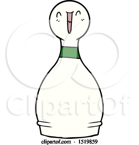 Cartoon Happy Bowling Pin by lineartestpilot