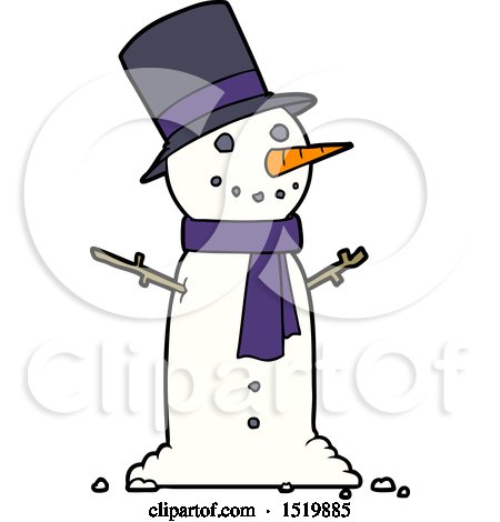 Cartoon Snowman by lineartestpilot