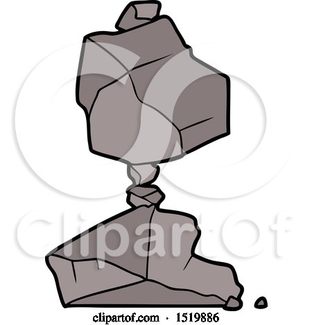 Cartoon of a Rock with a Face - Royalty Free Vector Illustration by