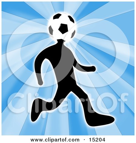 Soccer Player Person With A Soccer Ball Head Running  Posters, Art Prints