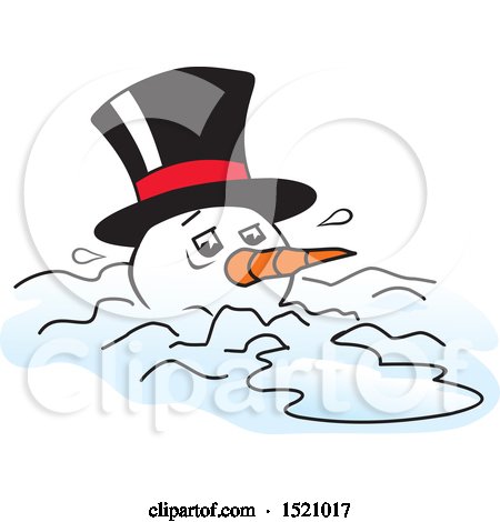 Clipart of a Melting Snowman - Royalty Free Vector Illustration by Johnny Sajem