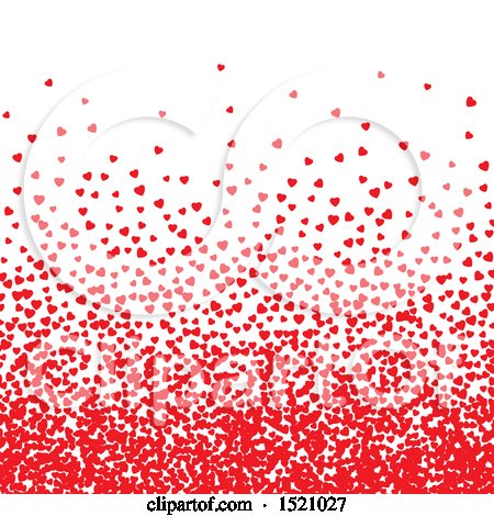 Clipart of a Valentines Day Background of Red Hearts on White - Royalty Free Vector Illustration by KJ Pargeter
