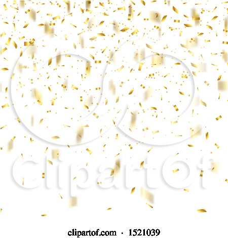 Clipart of a Golden Confetti Party Background - Royalty Free Vector Illustration by KJ Pargeter