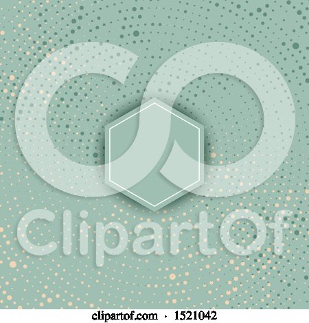 Clipart of a Blank Frame over a Green Halftone Dots Background - Royalty Free Vector Illustration by KJ Pargeter