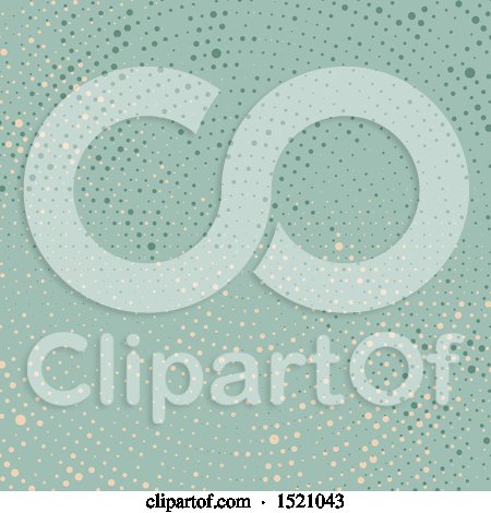 Clipart of a Green Halftone Dots Background - Royalty Free Vector Illustration by KJ Pargeter
