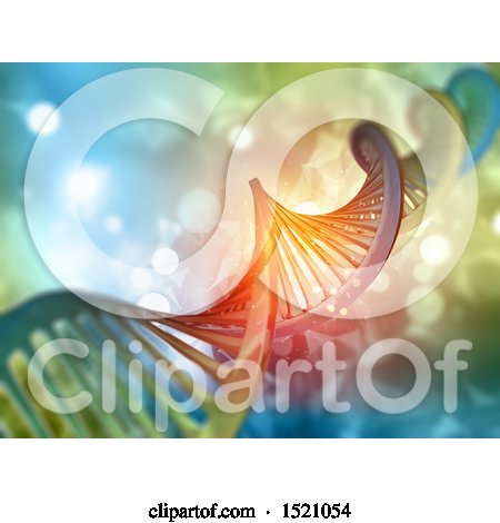 Clipart of a 3d Dna Strand Background - Royalty Free Illustration by KJ Pargeter