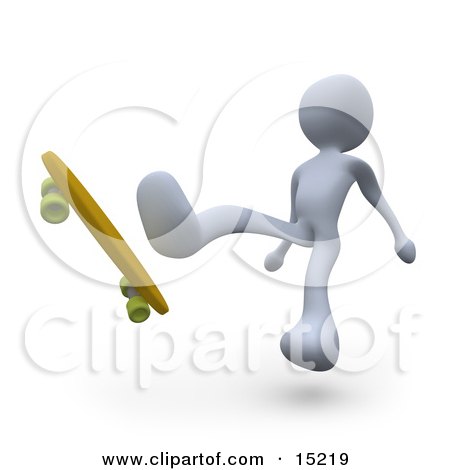 White Person Falling Backwards Off Of Their Skateboard While Trying To Do A Trick Clipart Illustration Image by 3poD