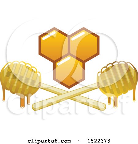 Clipart of a Honeycomb and Dripping Dippers Design - Royalty Free Vector Illustration by Vector Tradition SM