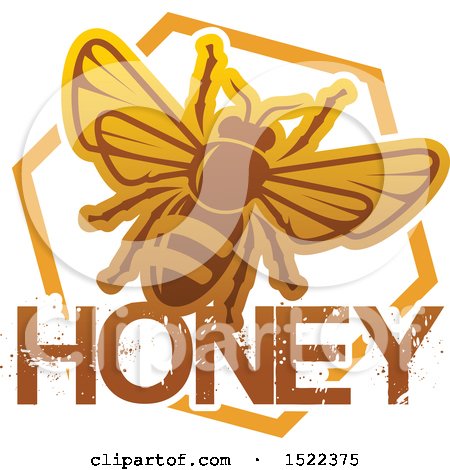 Clipart of a Honeycomb and Bee Design - Royalty Free Vector Illustration by Vector Tradition SM
