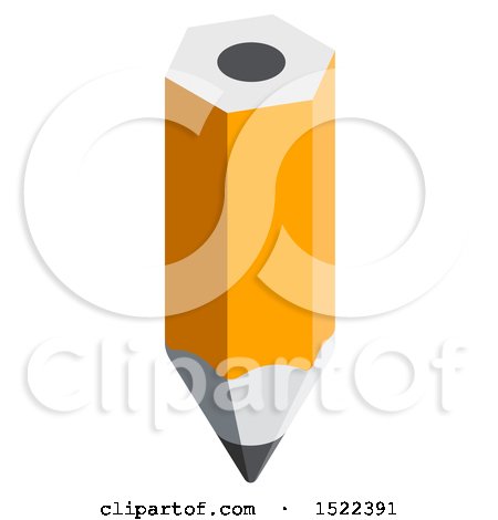 Clipart of a 3d Isometric Pencil Icon - Royalty Free Vector Illustration by beboy