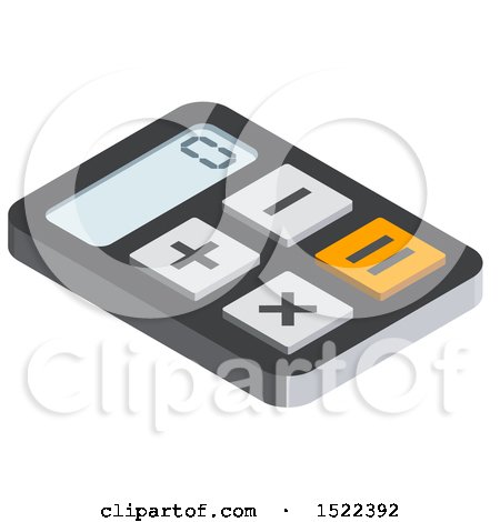 Clipart of a 3d Isometric Calculator Icon - Royalty Free Vector Illustration by beboy