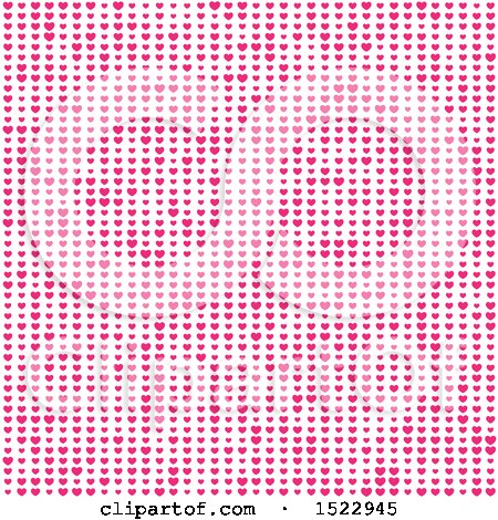 Clipart of a Valentines Day Background of Pink Hearts on White - Royalty Free Vector Illustration by KJ Pargeter