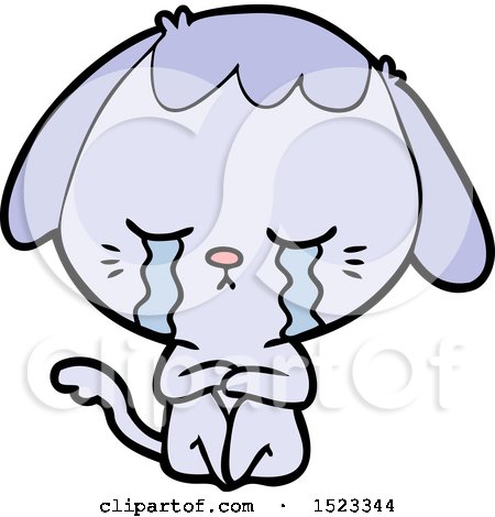 Cartoon Crying Dog by lineartestpilot