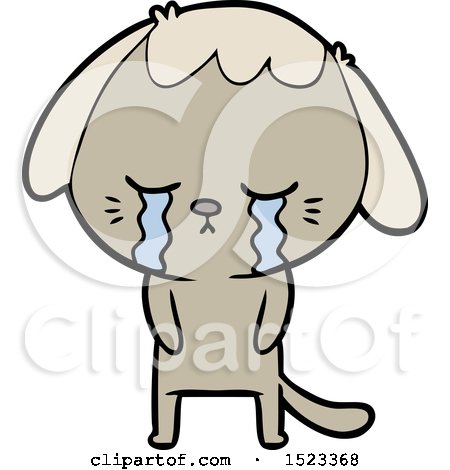 Cute Puppy Crying Cartoon by lineartestpilot