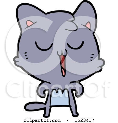 Cartoon Cat Singing by lineartestpilot