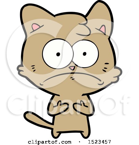 Cartoon Nervous Cat by lineartestpilot
