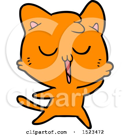Cartoon Cat Singing by lineartestpilot