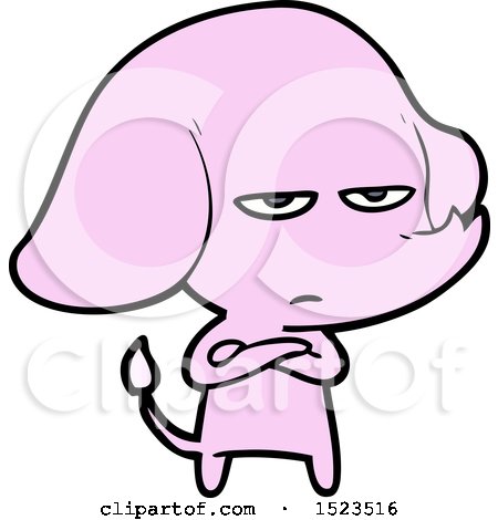 Annoyed Cartoon Elephant by lineartestpilot