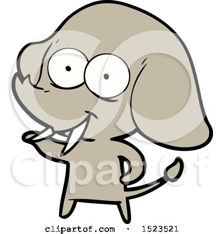 Happy Cartoon Elephant by lineartestpilot