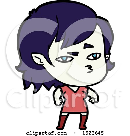 Cartoon Vampire Girl by lineartestpilot