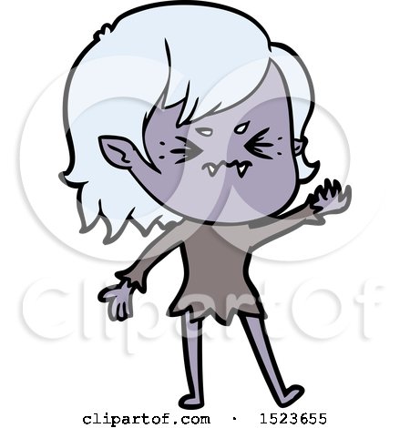 Annoyed Cartoon Vampire Girl by lineartestpilot