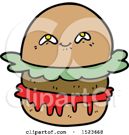 Cartoon Fast Food Burger by lineartestpilot