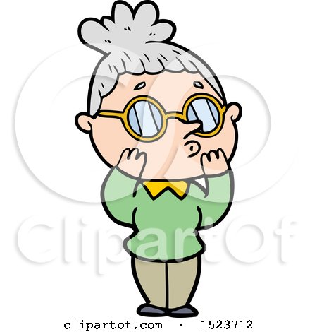Cartoon Woman Wearing Glasses by lineartestpilot