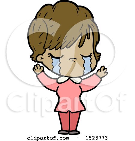 Cartoon Woman Crying by lineartestpilot