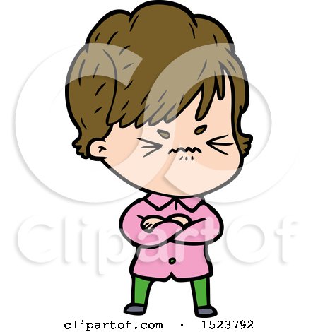 Cartoon Frustrated Woman by lineartestpilot