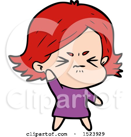 Cartoon Angry Girl by lineartestpilot