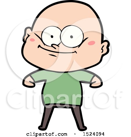 Cartoon Bald Man Staring by lineartestpilot