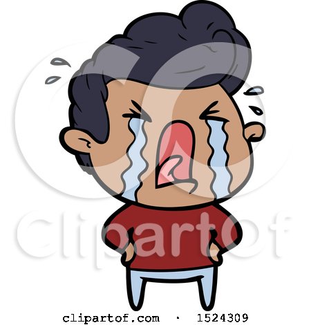 Cartoon Crying Man by lineartestpilot