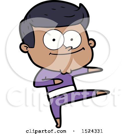 Cartoon Happy Man Dancing by lineartestpilot